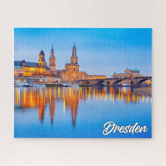 Mooie zonsondergang boven Dresden, Duitsland Legpuzzel (Horizontaal)