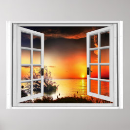 Mooie Zonsondergang Gezicht Nepraam Poster