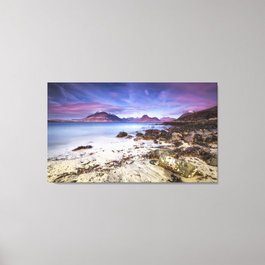 Mooie zonsondergang in Elgol Village Scotland Canvas Afdruk (Voorkant)