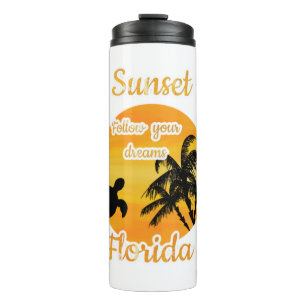 Mooie zonsondergang in Florida Thermosbeker