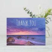 Mooie zonsondergang kustfoto bedankkaart (Staand voorkant)