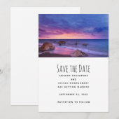 Mooie zonsondergang Kustfoto bruiloft Save The Date (Voorkant / Achterkant)
