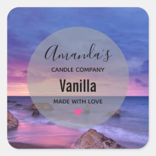 Mooie zonsondergang kustfoto - Kaarsenbedrijf Vierkante Sticker