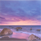 Mooie zonsondergang kustfoto sticker (Voorkant)