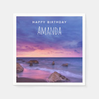 Mooie zonsondergang Kustfoto Verjaardag