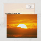 Mooie zonsondergang: Moorea, buitenrif, Tahiti Briefkaart (Voorkant / Achterkant)