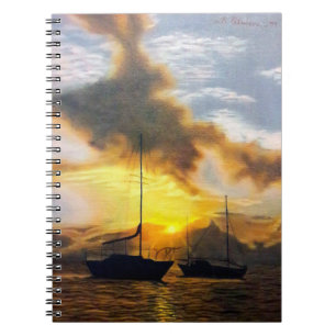 Mooie zonsondergang notitieboek