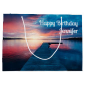 Mooie zonsondergang op een Calm Lake Verjaardag Groot Cadeauzakje (Achterkant)