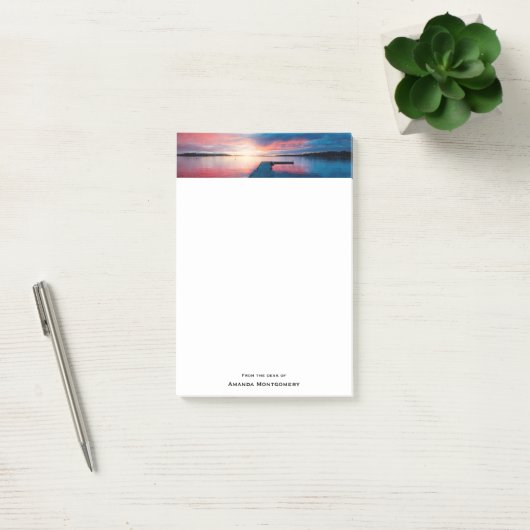 Mooie zonsondergang op een rustig meer post-it® notes (Kantoor)