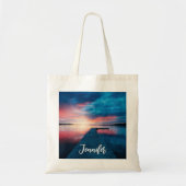 Mooie zonsondergang op een rustig meer tote bag (Voorkant)