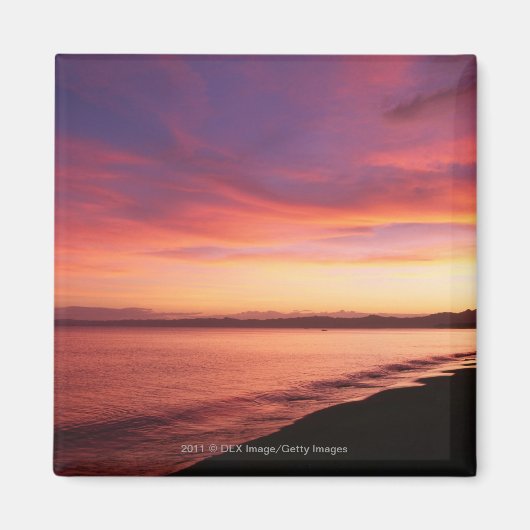 Mooie zonsondergang op het strand magneet (Voorkant)