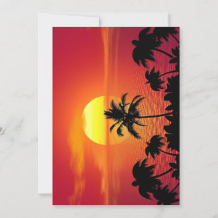 Mooie zonsondergang scène palmbomen Helder Cool Feestdagenkaart