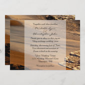 Mooie zonsondergang, zandstrand, Surven bruiloft u Kaart (Voorkant / Achterkant)