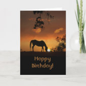 Mooie zonsopgang morning Horse Birthday Kaart (Voorkant)