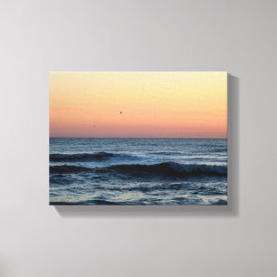 Mooie zonsopgang over de oceaan canvas afdruk