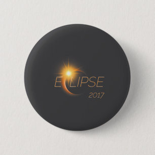 Mooie Zonsverduistering 2017 Grafisch Ronde Button 5,7 Cm