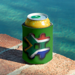 Mooie Zuid-Afrika Hashtag Vlag Patroon Kunst Blikjeskoeler