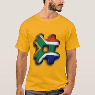 Mooie Zuid-Afrika Hashtag Vlag Patroon Kunst T-shirt