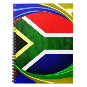 Mooie Zuid-Afrika Nationale vlag kleuren Motief Notitieboek