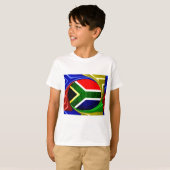 Mooie Zuid-Afrika Nationale vlag kleuren Motief T-shirt (Voorkant volledig)