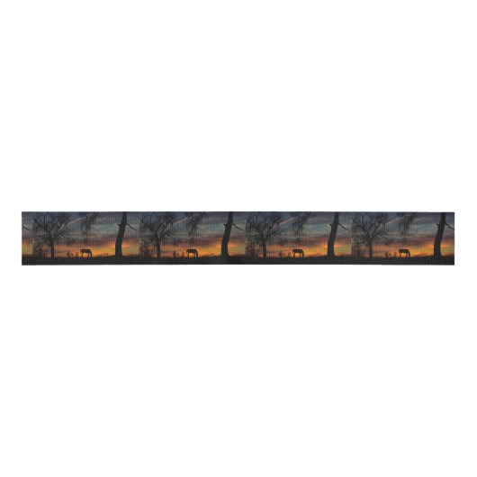 Mooie Zuidwest-Sunset en Horse Ribbon Grosgrain Lint (Voorkant)