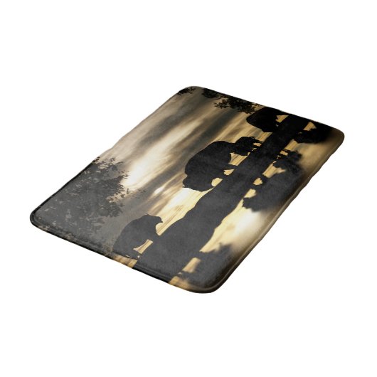 Mooie Zuidwestelijke Bathmat met buffels Badmat (Gekanteld)