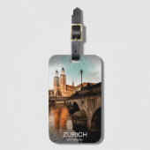 Mooie  Zürich Zwitserland City Uitzicht Bagagelabel (Voorkant (verticaal))