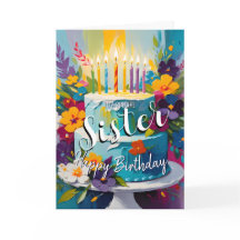 Mooie zus gelukkige verjaardagstaart verjaardag