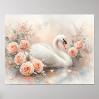 Mooie Zwaan Schilderij Poster
