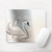 Mooie Zwaan Zilver Elegante Aangepaste Chic Muismat (Met muis)