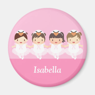 Mooie Zwanen Ballerina Meisjes Gepersonaliseerde M Magneet