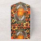 Mooie zwanen in liefde. all in one uitnodiging (Buitenkant)