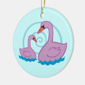 Mooie zwanen keramisch ornament (Links)