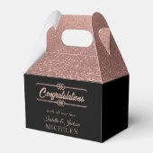 Mooie zwart en Roos gouden glitter Bedankdoosjes (Achterkant)