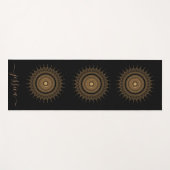 Mooie Zwart Goud Mandala Aangepaste Naam Yogamat (Voorkant (horizontaal))