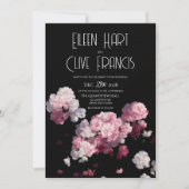 Mooie Zwart Roze Hydrangea Bloemen Bruiloft Kaart (Voorkant)