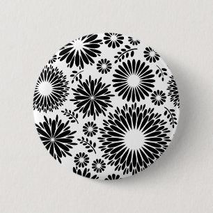 Mooie zwart-wit knoop ronde button 5,7 cm