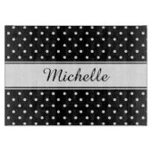 Mooie zwart-wit Polka Dot Pattern Snijplank (Voorkant)