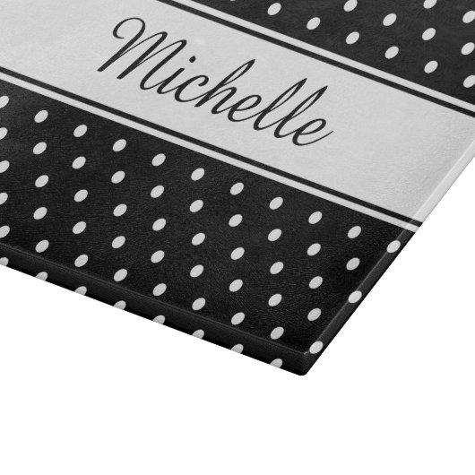 Mooie zwart-wit Polka Dot Pattern Snijplank (Hoek)