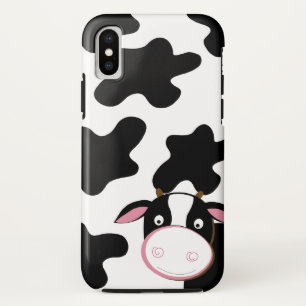 Mooie Zwart-Witte Koe Koffer voor Mobiele Telefoon iPhone X Hoesje