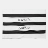 Mooie zwart-witte strepen theedoek (Horizontaal)
