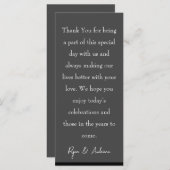 Mooie zwart-witte tafel Dank u kaart (Voorkant / Achterkant)