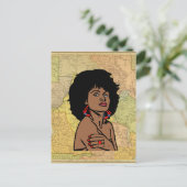 Mooie zwarte Afrikaanse vrouw Afrika kaart kunst (Staand voorkant)