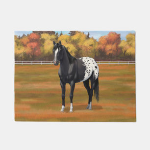 Mooie zwarte Appaloosa Quarter Horse Stallion Deurmat