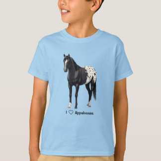 Mooie zwarte Appaloosa Quarter Horse Stallion T-shirt