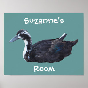 Mooie Zwarte Eend Kinderkamer Persoonlijk    Poster