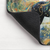 Mooie zwarte eenhoorn aangepaste naam muismat (Hoek)