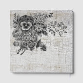 Mooie zwarte en grijze bloemen bruiloft gastenboek (Achterkant)