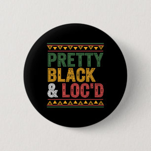 Mooie Zwarte En Loc'd Afro Drugs Dreadlocks Melani Ronde Button 5,7 Cm