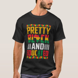 Mooie Zwarte en Onderwezen Afro Amerikaanse Zwarte T-shirt